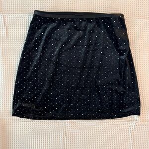 Art Class Black Mini Skirt with Silver Dots